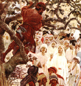 Title: Christ Speaks to Zacchaeus; Artist: William Hole (1846-1917); Scripture: Luke 19:1-10