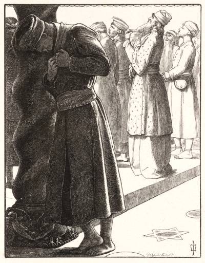 Title: Pharisee and the Publican; Artist: John Everett Millais (1829-1896); Scripture: Luke 18:9-14;