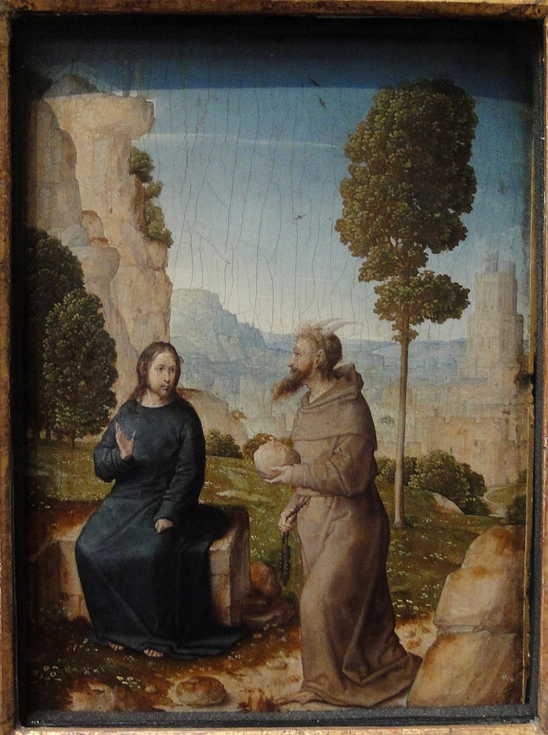 Title: Jesus and the Tempter; Artist: Juan de Flandes (c. 1465-1519); Scripture: Matthew 4:1-11, Luke 4:1-13
