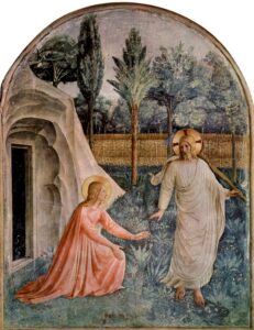 Title: Noli Me Tangere-"Do not hold me." Artist: fra Angelico (1400?-1455?); Date: 1450; Scripture: John 20:1-18.