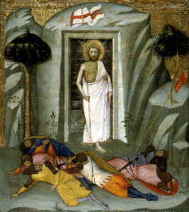 Title: Resurrection of Christ; Artist: Andrea di Bartolo; Date: ca. 1390-1410; Scripture: Matthew 28:1-10, Luke 24:13-49, John 20:1-18, Mark 16:1-8.