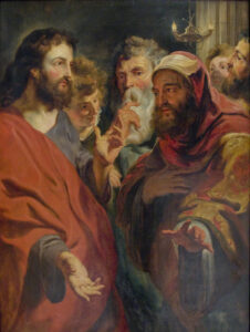 Title: Christ Instructing Nicodemus; Artist: Jacob Jordaens (1593-1678); Scripture: John 3:1-17