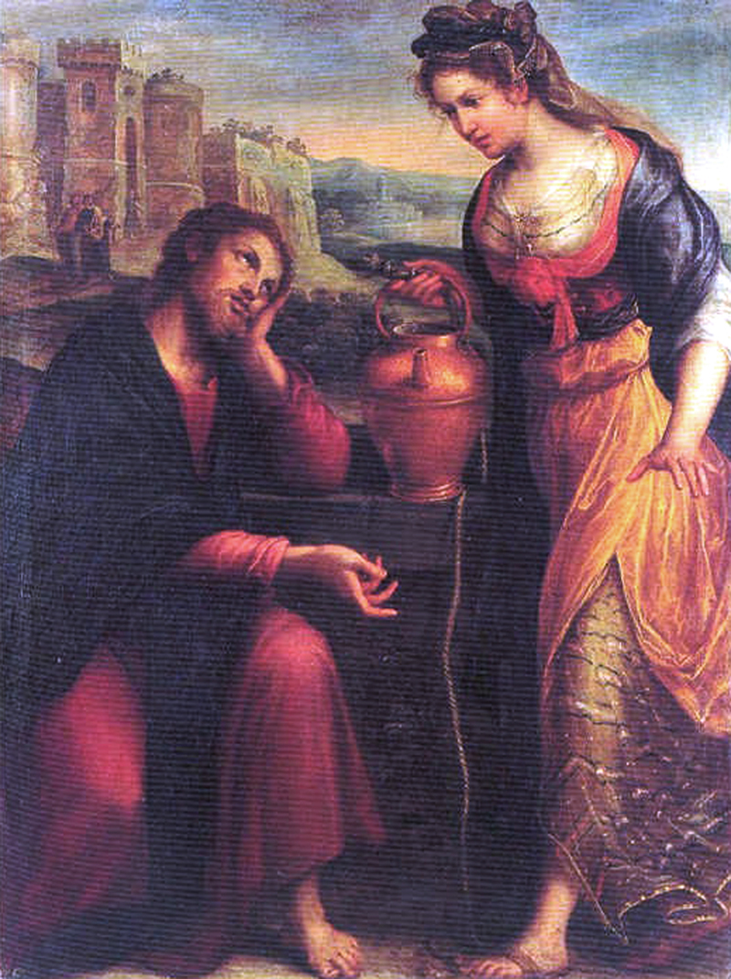 Title: Christ and the Samaritan Woman; Artist: Lavinia Fontana (1552-1614); Scripture: John 4:5-42