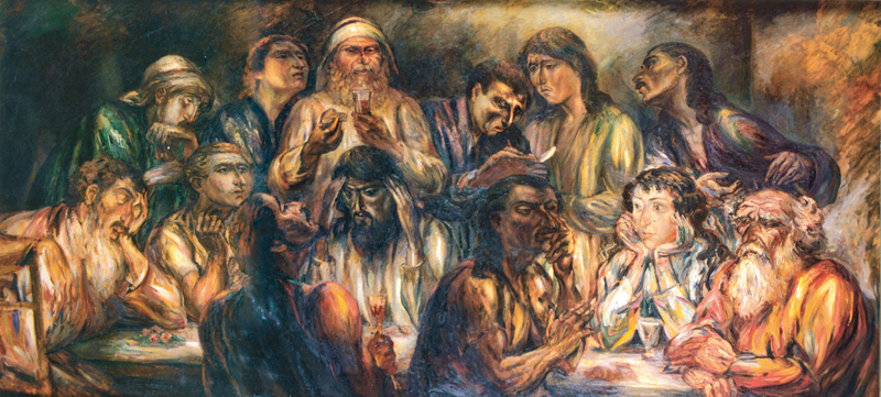 Title: Last Supper; Artist: Károly Kernstok (1873-1940); Scripture: Matthew 26:14-27:66; Mark 14:1-15:47; Luke 22:14-23:56; John 13:1-17, 31b-35