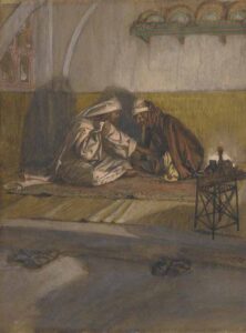 Title: Christ and Nicodemus; Artist: James Tissot (1836-1902); Scripture: John 3:1-17