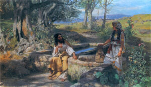 Title: Christ and the Samaritan Woman; Artist: Henryk Siemiradzki (1843-1902); Scripture: John 4:5-42