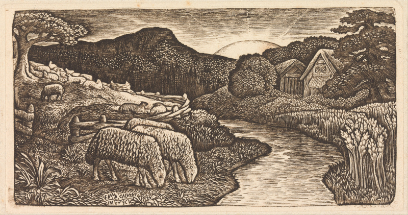 Title: Sheep of His Pasture; Artist: Edward Calvert (1799-1883); Scripture: John 10:1-10, John 10:11-18