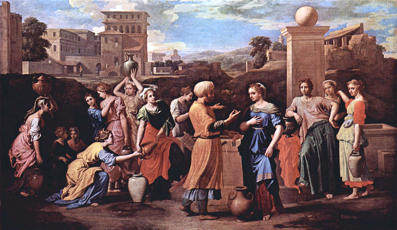 Title: Rebecca at the Well; Artist: Nicolas Poussin (1594?-1665); Scripture: Genesis 24:34-38, 42-49, 58-67