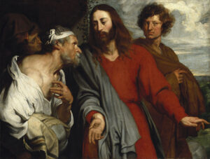 Title: Healing of the Paralytic; Artist: Anthony Van Dyck (1599-1641); Scripture: Mark 1:29-39, Mark 2:1-12.