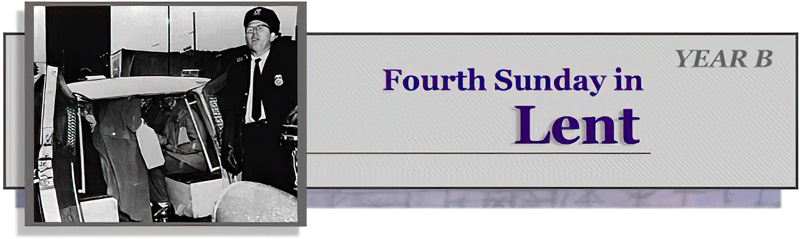 Title: Classic Banner, Year B, Fourth Sunday in Lent; Date: 1997; Artist: Vanderbilt Divinity Library staff;