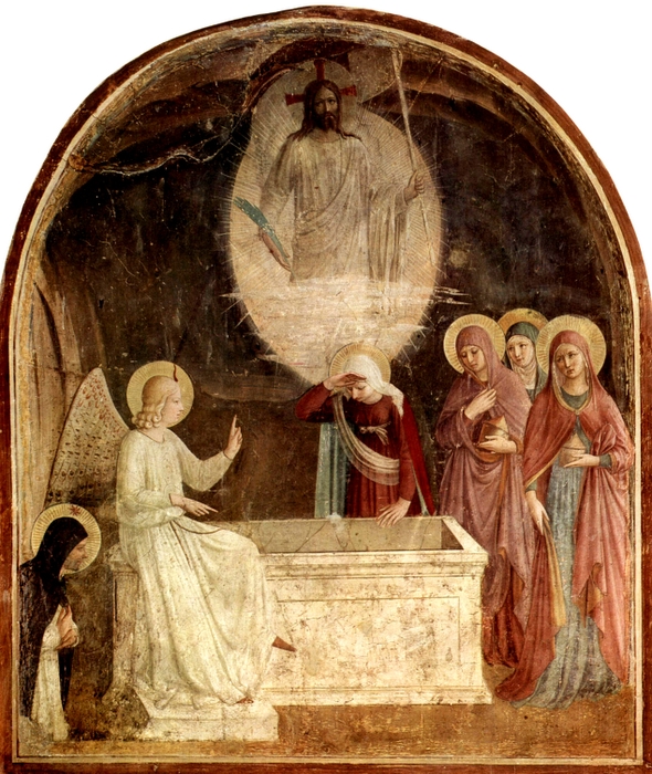 Title: The Risen Christ; Artist: fra Angelico (approx 1400-1455); Scripture: Luke 24:1-12, Matthew 28:1-10, Luke 24:13-49, John 20:1-18