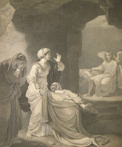 Title: The Macklin Bible -- The Marys at the Sepulchre; Artist: Robert Smirke (1752-1845) & William Sharp (1749-1824); Scripture: Mark 16:1-8