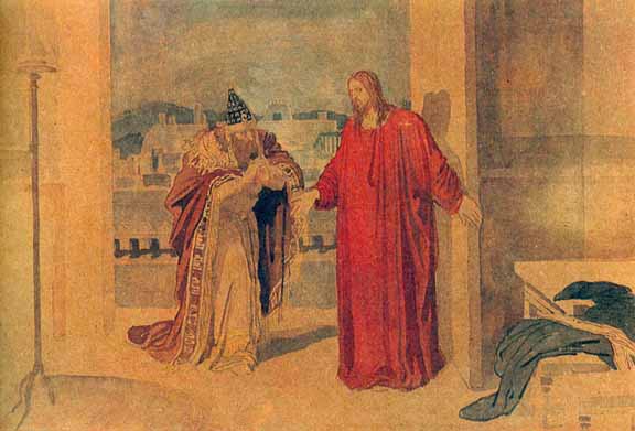 Title: Christ and Nicodemus; Artist: Aleksandr Andreevich Ivanov (1806-1858); Scripture: John 3:1-17