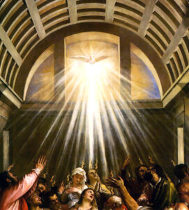 Title: Pentecost; Artist: Titian, (approx. 1488-1576); Scripture: Acts 2:1-21