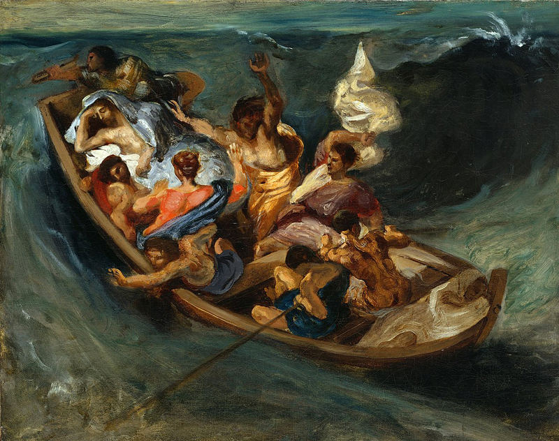 Title: Christ on the Sea of Galilee; Artist: Eugène Delacroix (1798-1863); Scripture: Mark 4:35-41