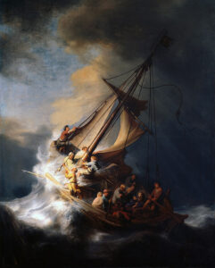 Title: Storm on the Sea of Galilee; Artist: Rembrandt Harmenszoon van Rijn (1606-1669); Scripture: Mark 4:35-41, Psalm 93