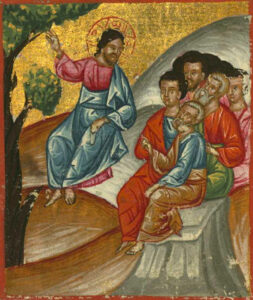 Title: Christ Teaching the Disciples; Date: 1684; Artist: Ilyas Basim Khuri Bazzi Rahib. Scripture: Mark 9:30-37.