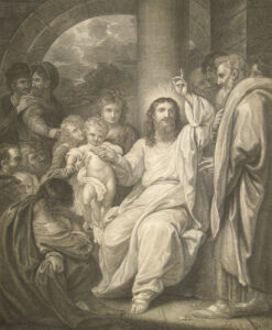 Title: The Macklin Bible -- Of Such is the Kingdom of Heaven; Date: 1795; Artist: Benjamin West (1738-1820) and John Hall (1739-1797). Scripture: Mark 9:30-37