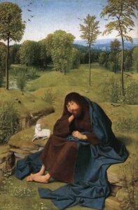 Title: John the Baptist in the Wilderness; Date: ca. 1490-1495; Artist: Geertgen tot Sint Jans (c. 1460-1495); Scripture: Luke 3:1-6.