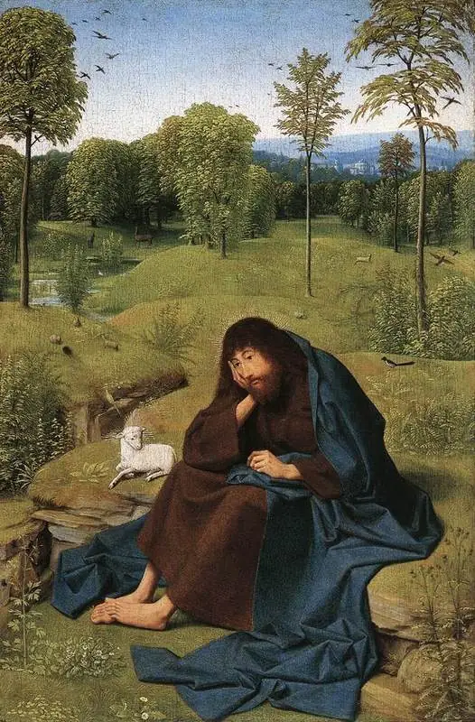 Title: John the Baptist in the Wilderness; Date: ca. 1490-1495; Artist: Geertgen tot Sint Jans (c. 1460-1495); Scripture: Luke 3:1-6.