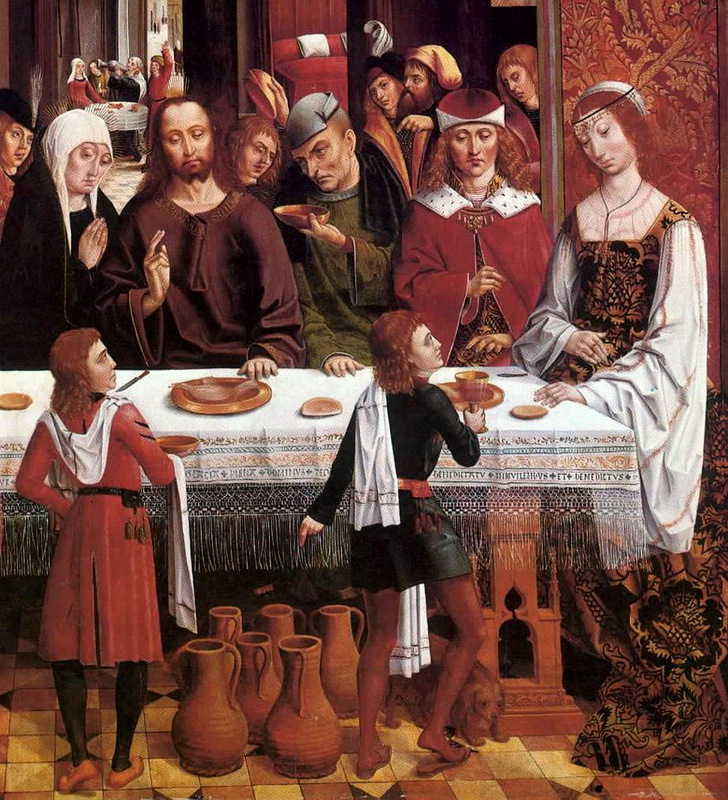 Title: Marriage at Cana (detail); Date: ca. 1495-1497; Artist: Master of the Catholic Kings; Scripture: John 2:1-11