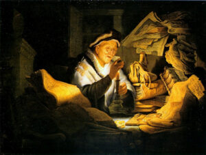 Title: Parable of the Rich Man; Date: 1627; Artist: Rembrandt Harmenszoon van Rijn (1606-1669). Scripture: Luke 12:13-21
