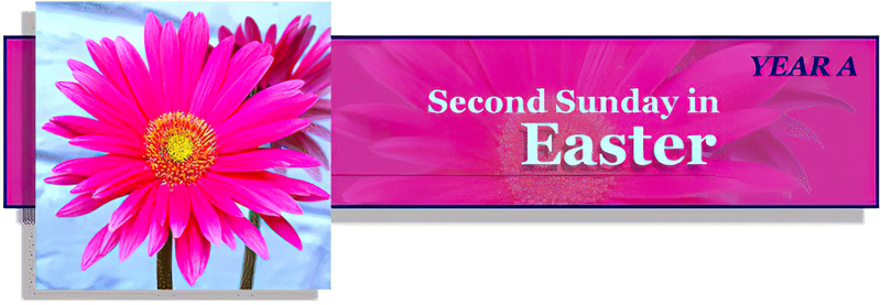 Title: Classic Banner, Year A, Second Sunday of Easter; Scripture: John 20:19-31 Title: Classic Banner, Year A, Second Sunday of Easter; Date: 1997; Artist: Vanderbilt Divinity Library staff; Scripture: John 20:19-31